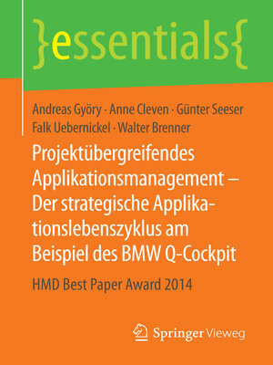 cover image of Projektübergreifendes Applikationsmanagement – Der strategische Applikationslebenszyklus am Beispiel des BMW Q-Cockpit